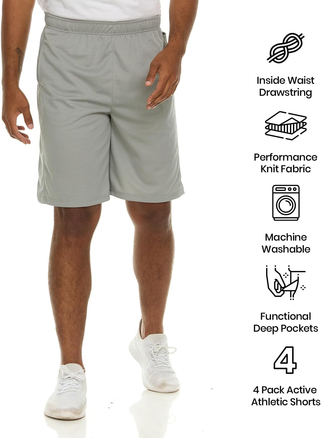 Elevate Your Game with Our Men’s 4-Pack Quick-Dry Athletic Shorts – Perfect for Basketball, Gym, and Workouts!
