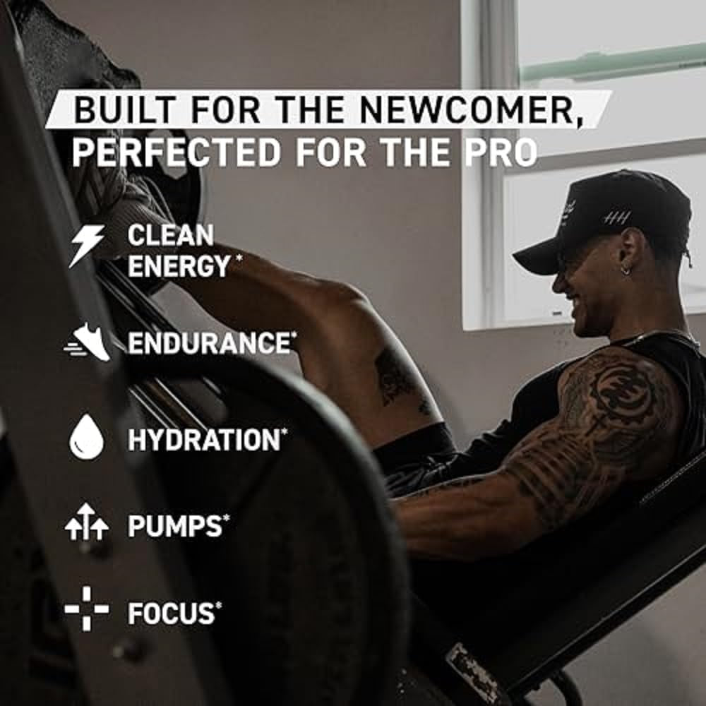 Pre Sport Pre Workout Powder Glacier Grape Creatine Monohydrate Micronized Powder Bundle, Energy & Muscle Recovery Supplement Pack, 20 Servings Pre-Workout + 100 Servings Creatin