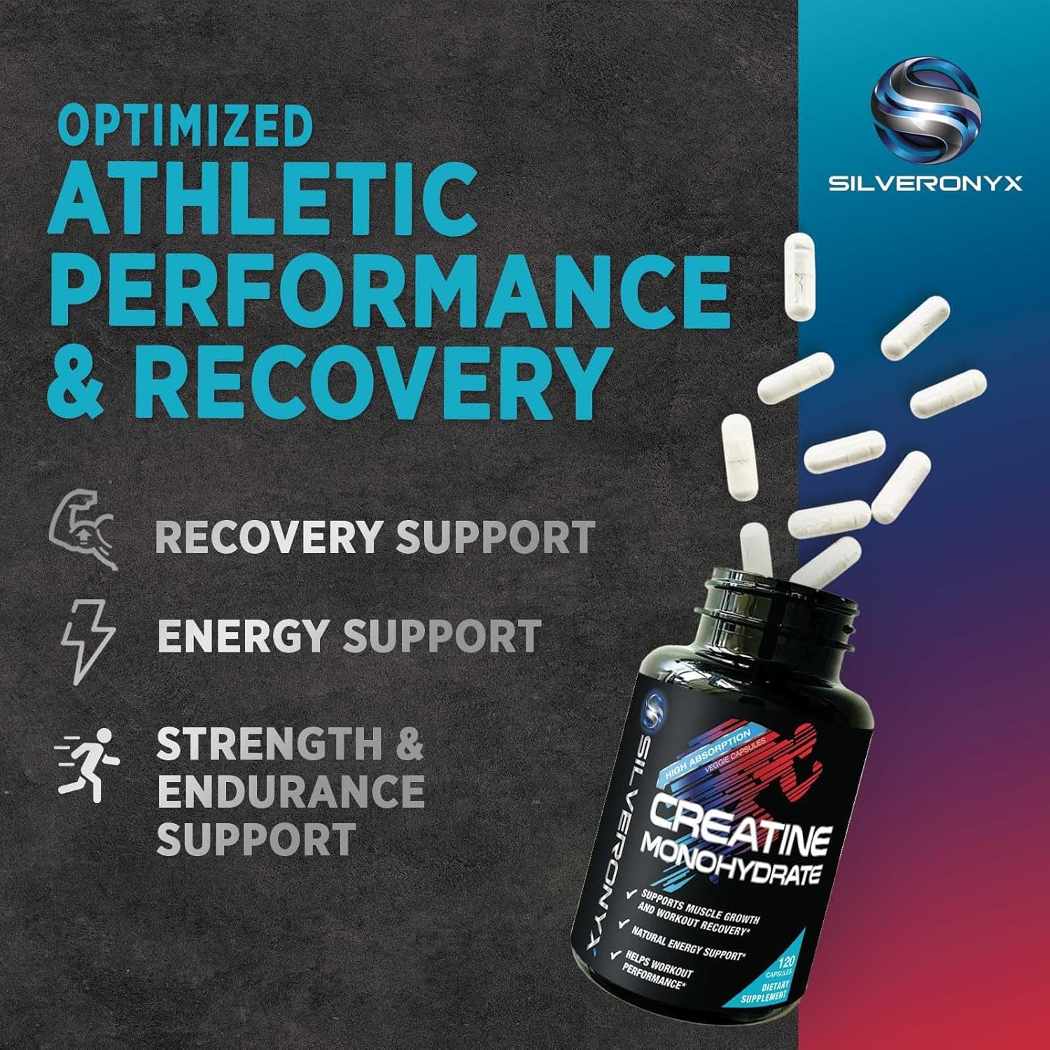 Creatine Monohydrate 3000Mg per Serving - 3X Strength Micronized Creatine Powder - Supports Lean Muscle, Strength, Energy, & Endurance - All Natural Supplement, Non-Gmo, Bottled in USA - 120 Capsules