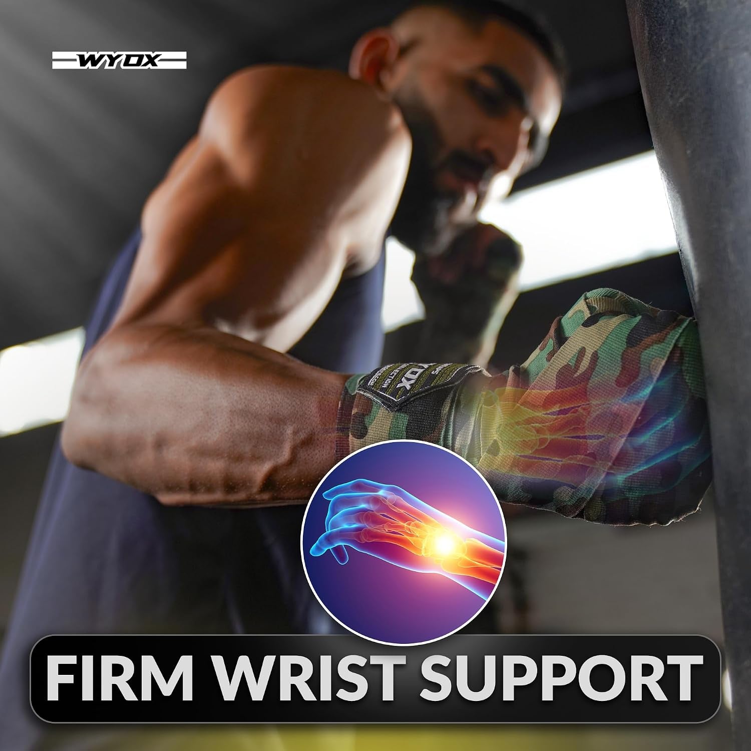 Gel Boxing Hand Wraps for Men Women – Elasticated Padded Long Wrist Straps Cotton & Nylon Blend for Muay Thai MMA, Kickboxing, BJJ Combat Sports Training