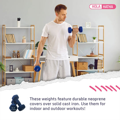 Elevate Your Workouts with the 2, 3, & 5 LB Neoprene Dumbbell Free Weight Set with Rack in Vibrant Red and Blue
