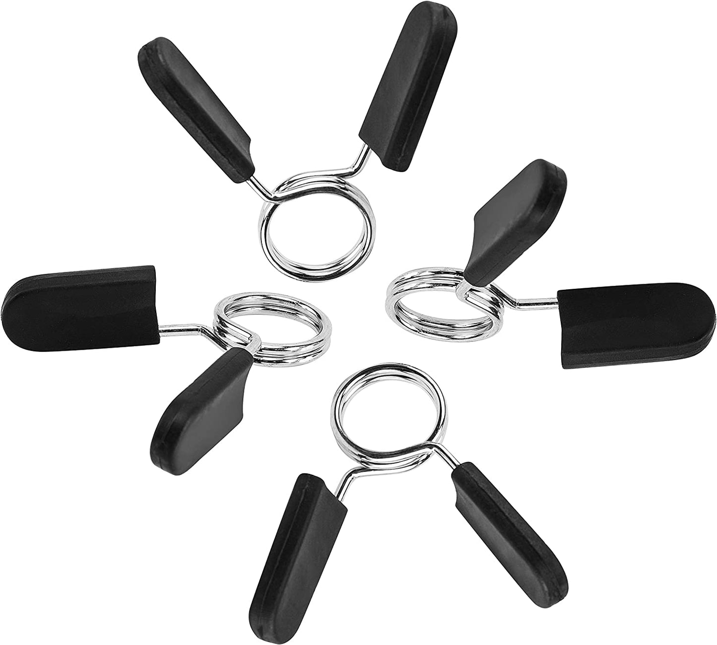 Secure Your Weights with Bioamy 1 Inch Barbell Clamps - 4 Pack Spring Clip Collars for Weightlifting and Strength Training