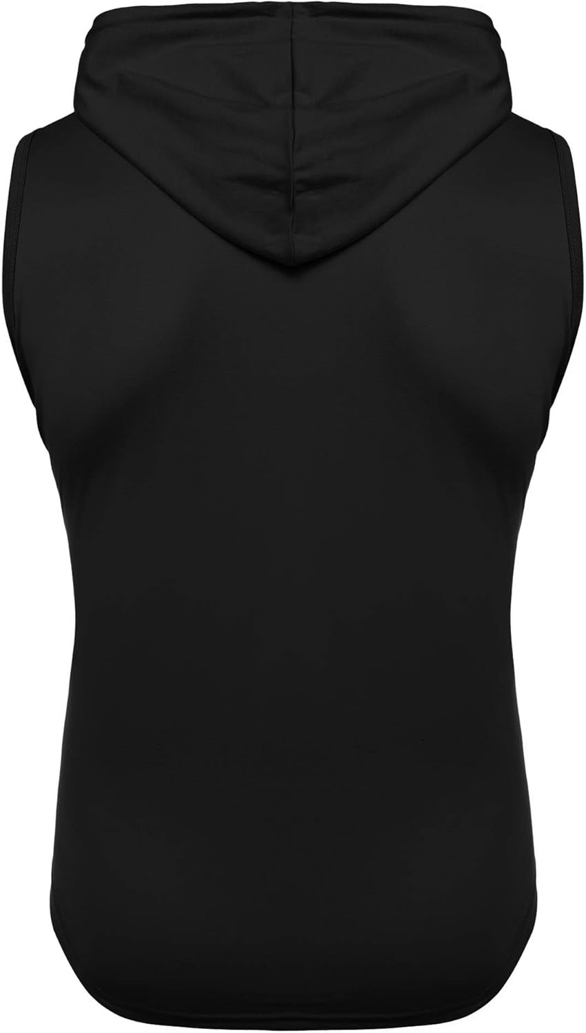 Men'S Workout Hooded Tank Tops Sleeveless Gym Hoodies Bodybuilding Muscle Shirts