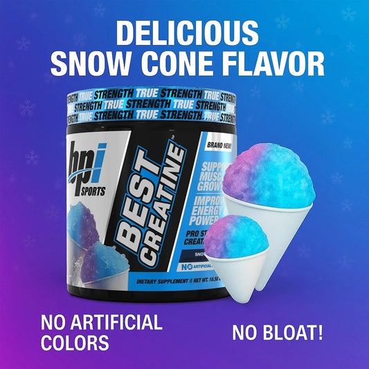 Unleash Your Strength with Best Creatine - Premium Creatine Monohydrate with Himalayan Salt for Enhanced Pump, Endurance, and Muscle Growth - Delicious Snow Cone Flavor - 50 Servings in Every 10.58 oz Container