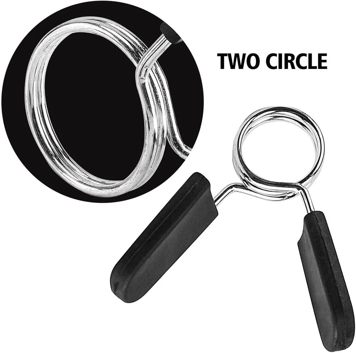 Secure Your Weights with Bioamy 1 Inch Barbell Clamps - 4 Pack Spring Clip Collars for Weightlifting and Strength Training