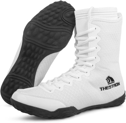 Men'S Professional Boxing Wrestling Shoes Breathable Fighting Training Boots Male Combat Shoes Man High Top Fitness Sports Sneakers