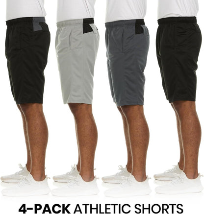 Elevate Your Game with Our Men’s 4-Pack Quick-Dry Athletic Shorts – Perfect for Basketball, Gym, and Workouts!