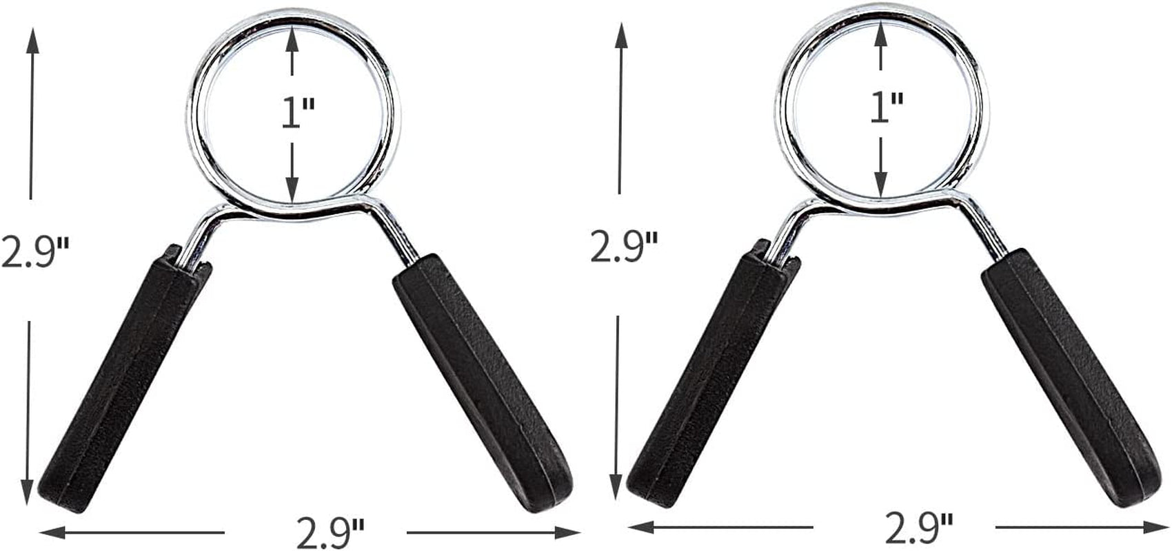 Secure Your Weights with Bioamy 1 Inch Barbell Clamps - 4 Pack Spring Clip Collars for Weightlifting and Strength Training
