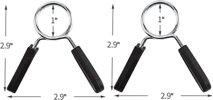 Secure Your Weights with Bioamy 1 Inch Barbell Clamps - 4 Pack Spring Clip Collars for Weightlifting and Strength Training