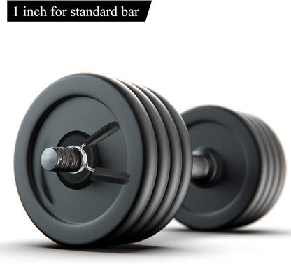 Secure Your Weights with Bioamy 1 Inch Barbell Clamps - 4 Pack Spring Clip Collars for Weightlifting and Strength Training