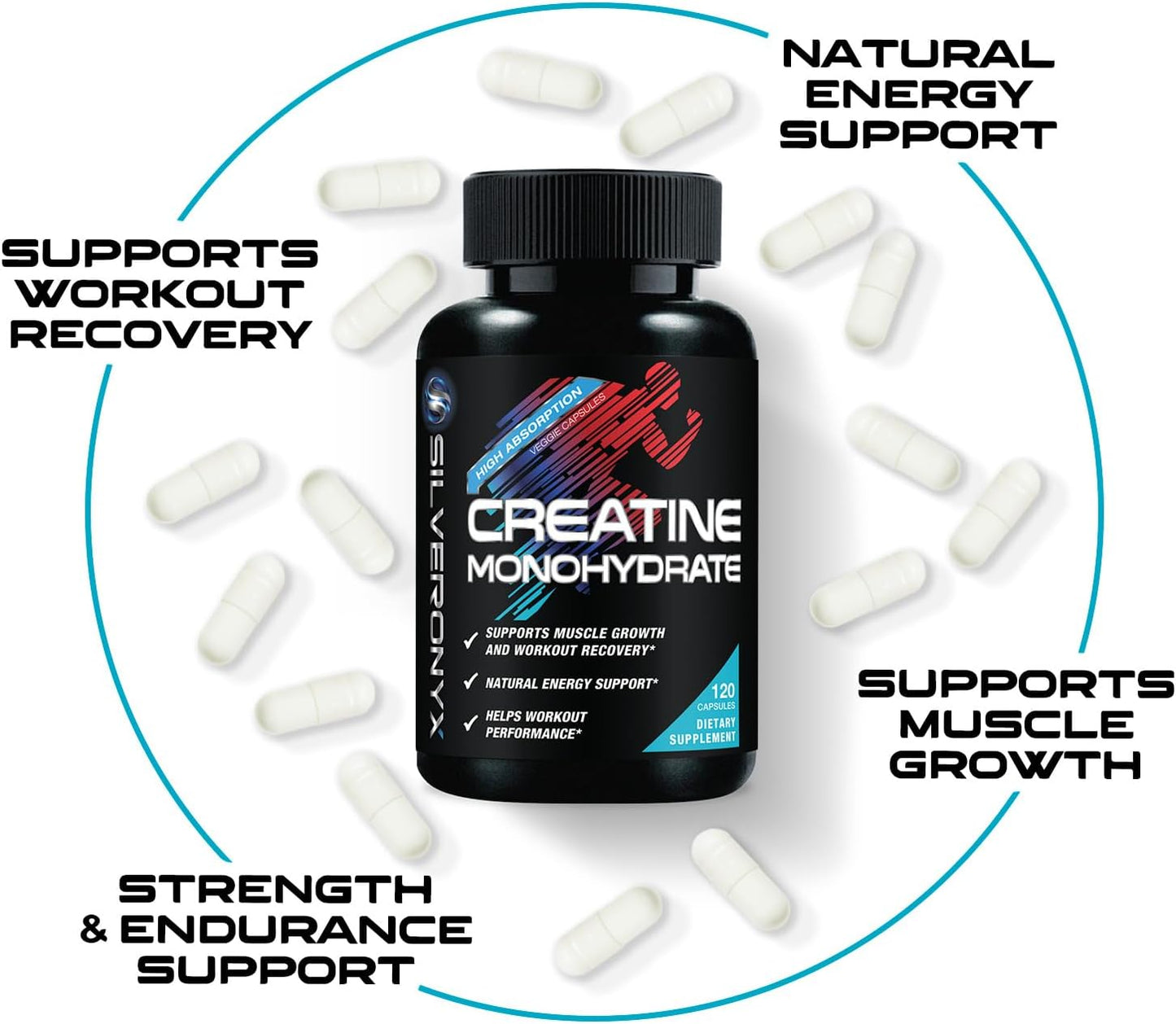 Creatine Monohydrate 3000Mg per Serving - 3X Strength Micronized Creatine Powder - Supports Lean Muscle, Strength, Energy, & Endurance - All Natural Supplement, Non-Gmo, Bottled in USA - 120 Capsules