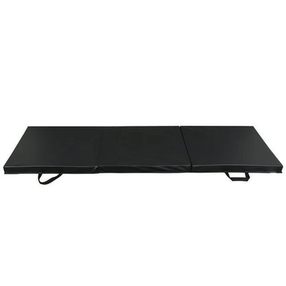 Elevate Your Workout with the 6' x 2' Tri-Fold Folding Gym Mat - Perfect for Aerobics and Wrestling, Black 2" Thick Comfort