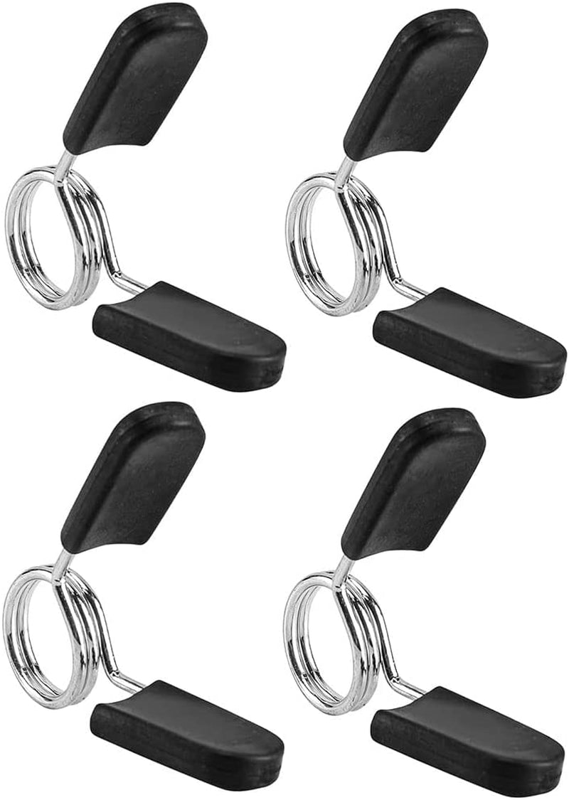 Secure Your Weights with Bioamy 1 Inch Barbell Clamps - 4 Pack Spring Clip Collars for Weightlifting and Strength Training