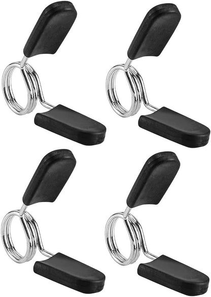 Secure Your Weights with Bioamy 1 Inch Barbell Clamps - 4 Pack Spring Clip Collars for Weightlifting and Strength Training