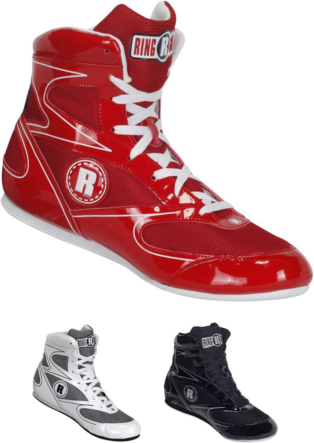 Undefeated Boxing Shoes, Synthetic Leather Shoes for Men and Women, Lightweight, High-Top Ankle Shoes for Boxing, Workout, Training, and Competition, Available in Different Sizes (2-13)