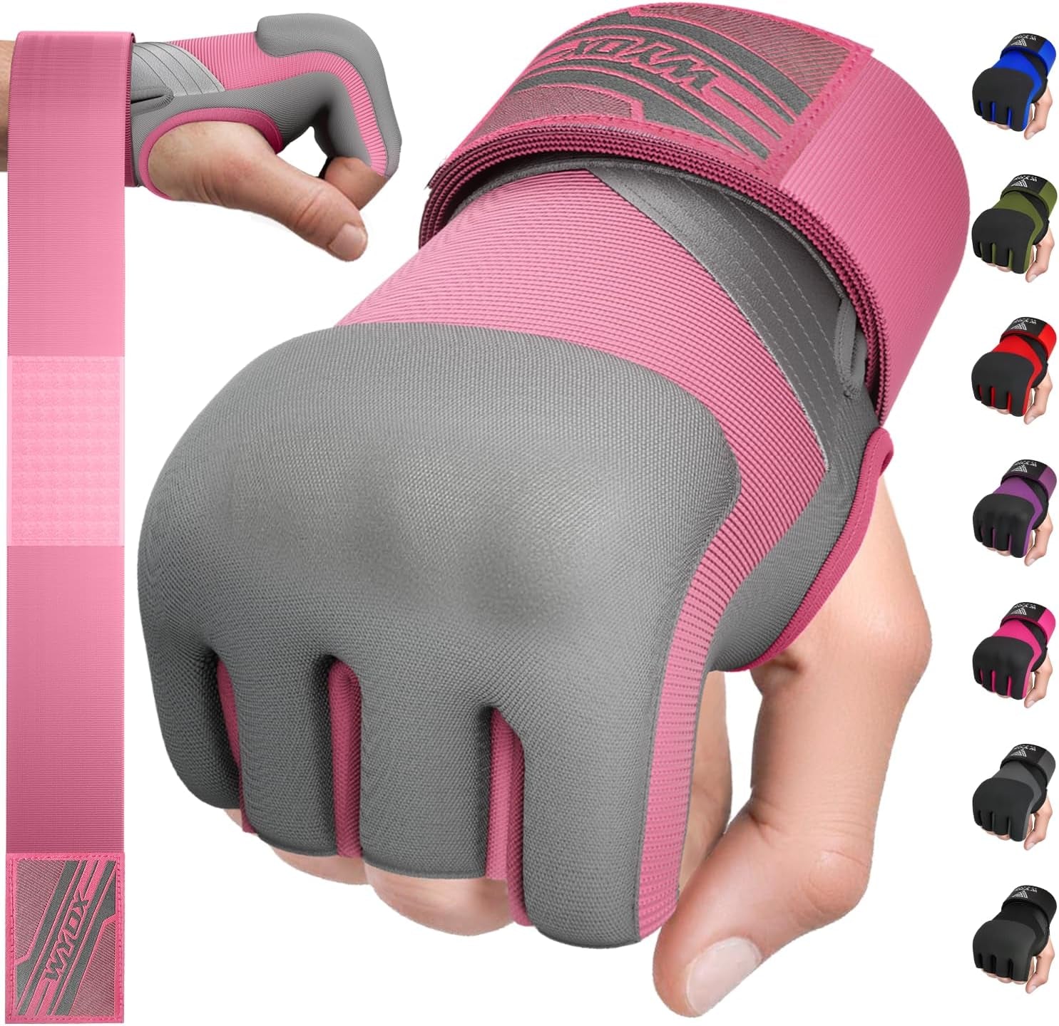 Gel Boxing Hand Wraps Inner Gloves for Men & Women, 80Cm Quick Wrist Straps, Padded Knuckle Protection for Muay Thai Kickboxing, Hand Wraps for Boxing & Martial Arts